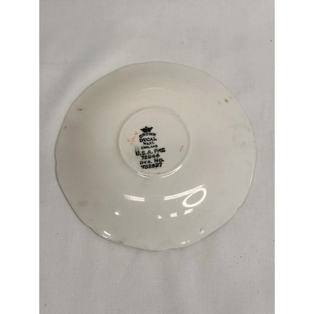 Crown Ducal Transfer‎ Ware England Blue Urn Fruit 4 Piece Place Setting